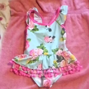 Betsey Johnson Pink and White Swimsuit